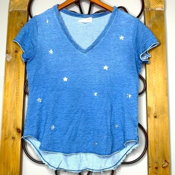 Anthropologie Cloth & Stone Star V Neck Top - Picture 1 of 5